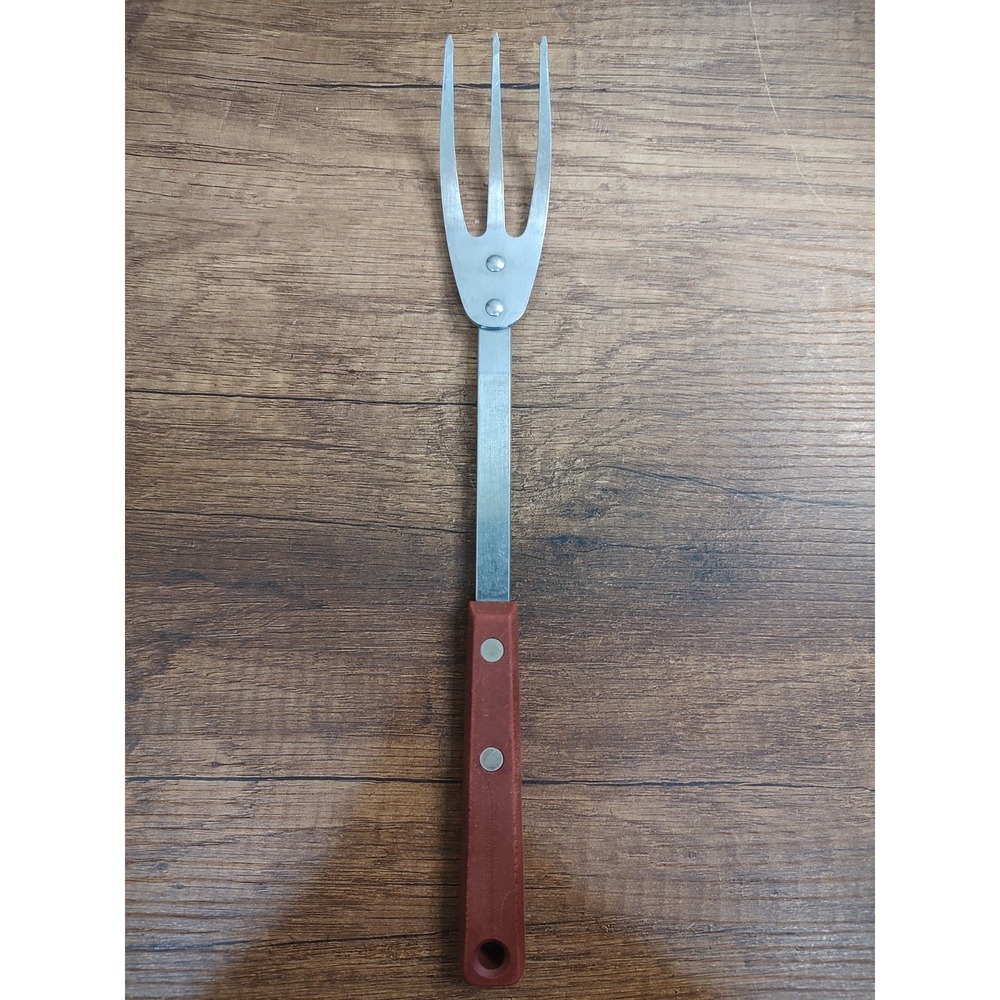 Vintage EKCO Eterna 3 Prong Trident Fork Serving Utensil Stainless USA U85